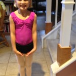 Rachel in her "big kid" leotard